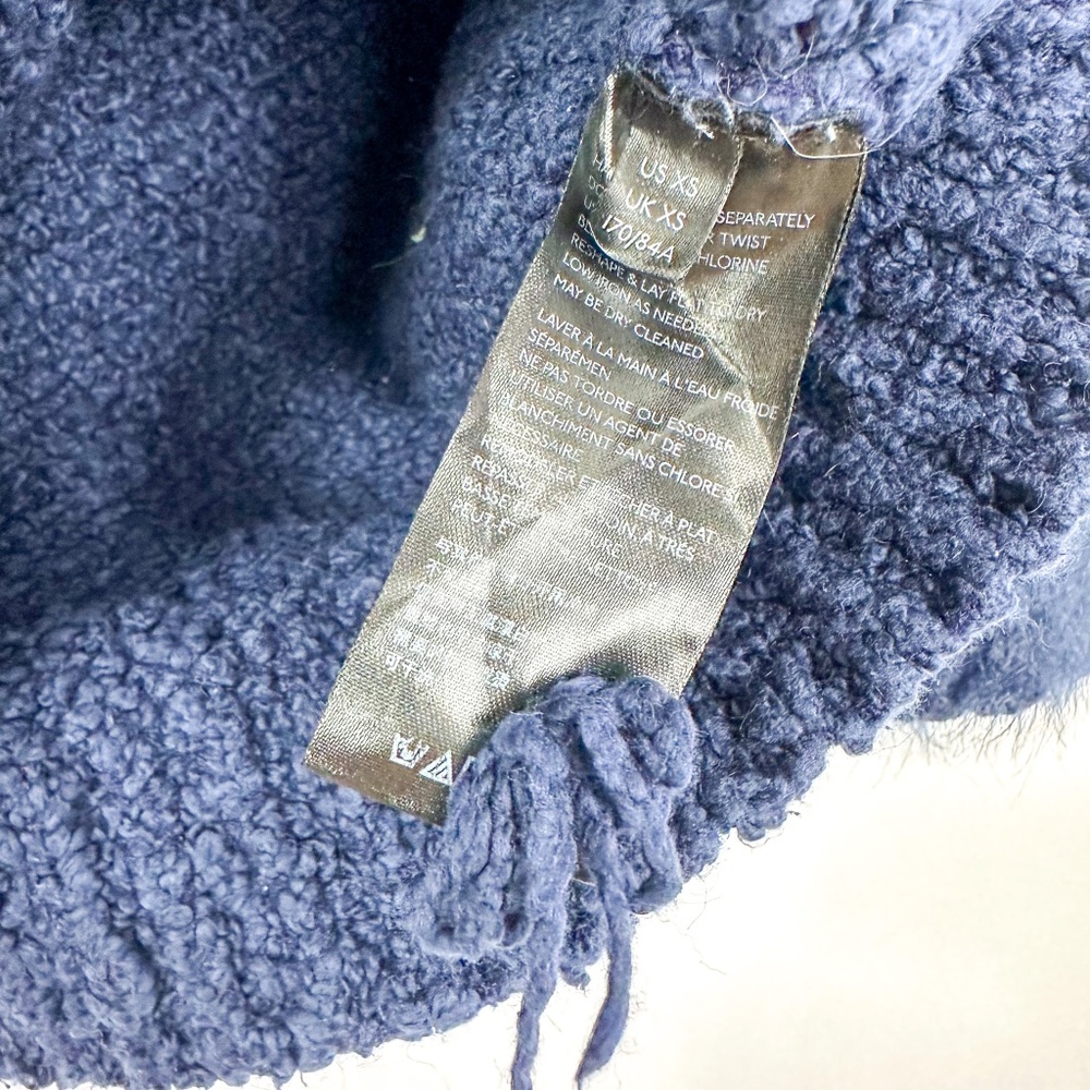 Anthropologie Navy Crew Neck Fuzzy Sweater - Picture 2 of 5